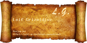 Leif Grizeldisz névjegykártya